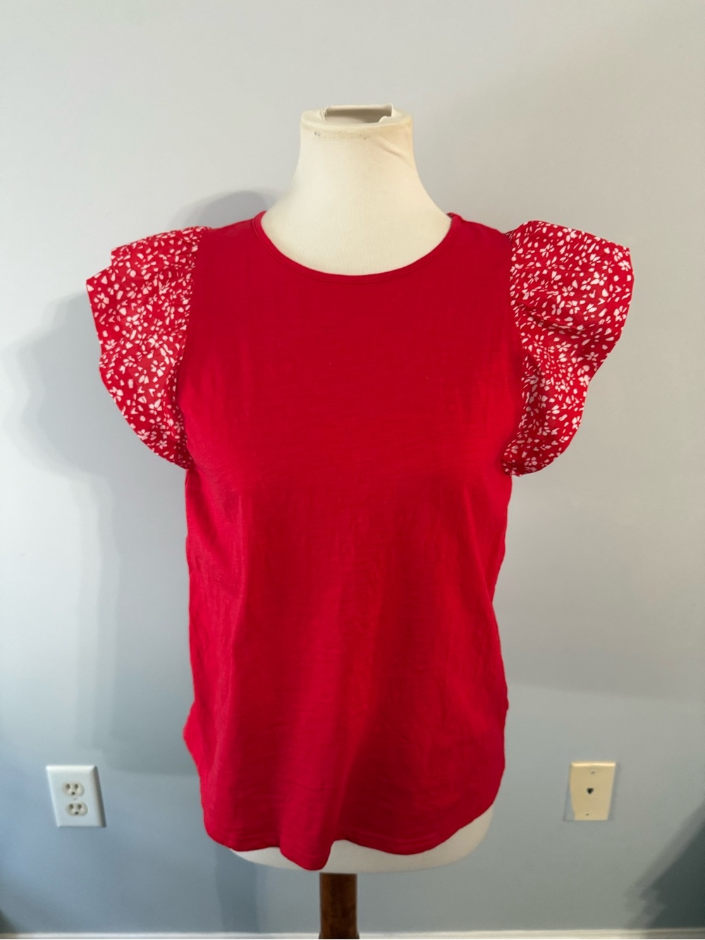 Women’s Red Flutter Sleeve Top